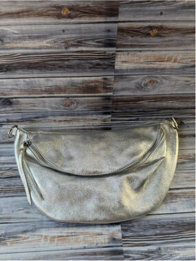 Tourance metallic silver leather Fanny bag